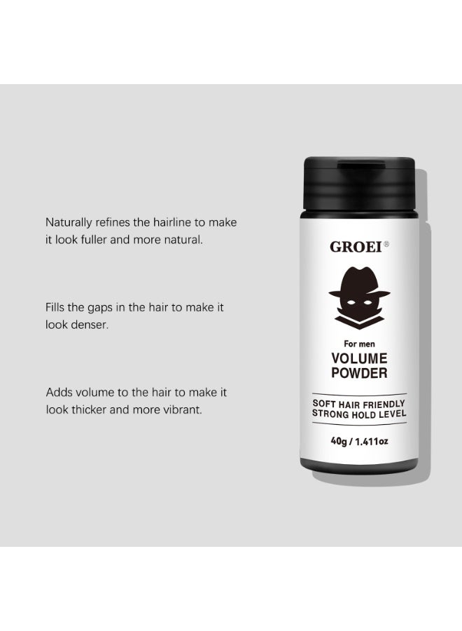 GROEI 2-PACKS Texturizing Powder for Men, Easy to Apply, Instantly Adds Texture and Volume, All Natural Ingredients, Strong Hold Hair Powder for Men 40g*2 - Image 3